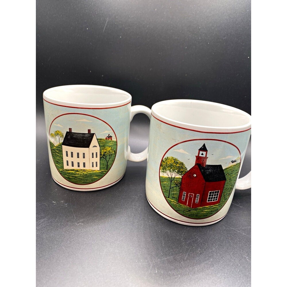 Vintage 1998 Warren Kimble Brandon House Mugs Sakura Country Life PAIR Unused